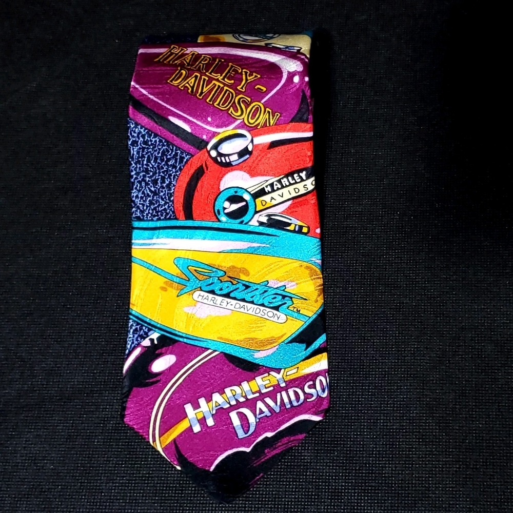Ralph Marlin & Co Mens Necktie Harley Davidson Tanks 100% Silk Made in the USA